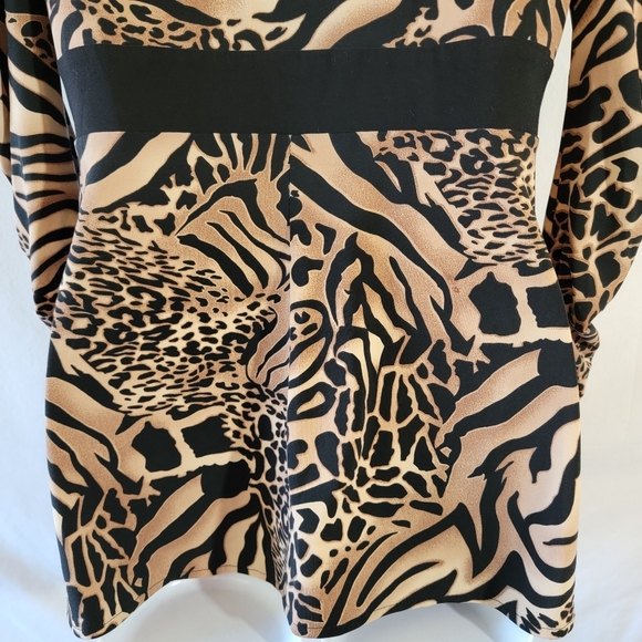 VTG Y2K Linda Segal Babydoll Top Sz L Animal Print Whimsigoth Fairy Grunge Boho - Picture 9 of 13